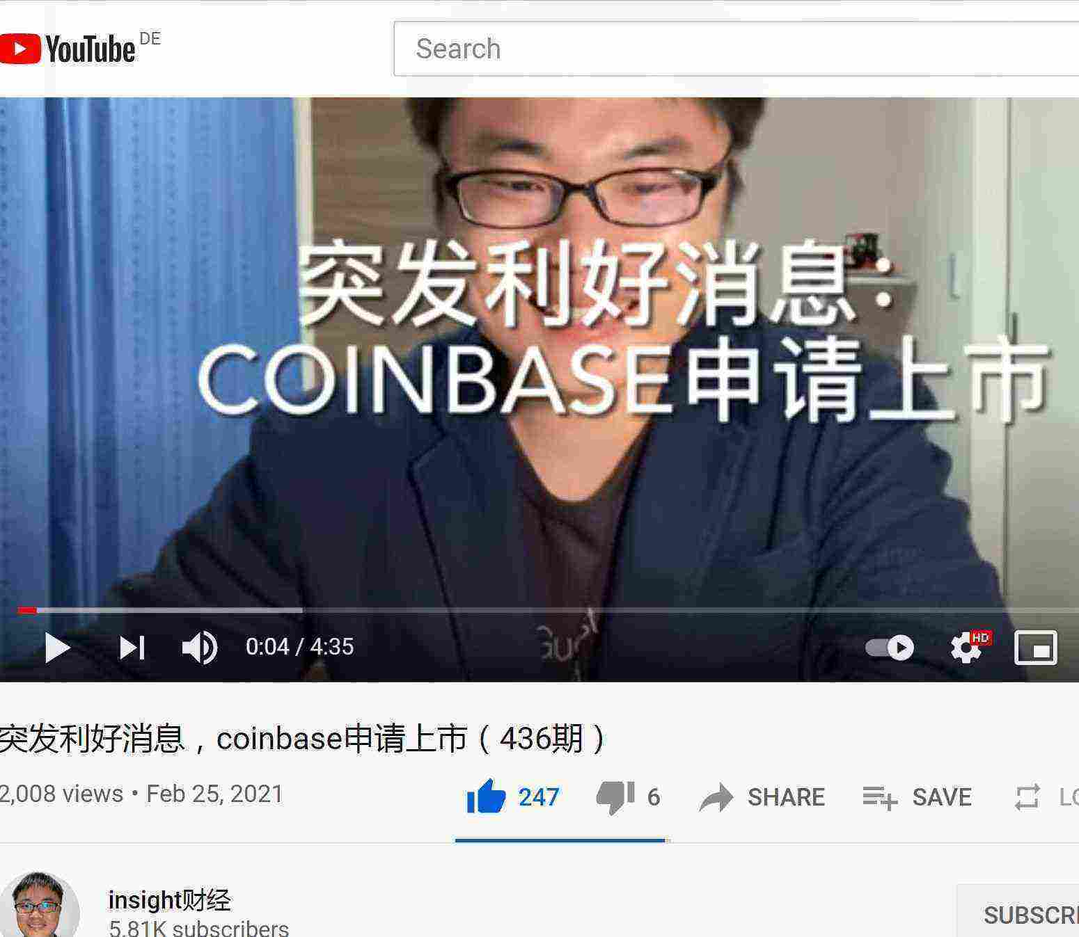 突发利好消息，coinbase申请上市（436期）-YouTube.jpg